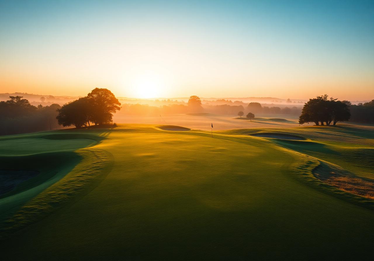 Sunrise over a world-class fairway
